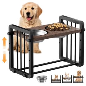 H-shaped Iron Frame Lifting Dog Bowl (Color: Black)